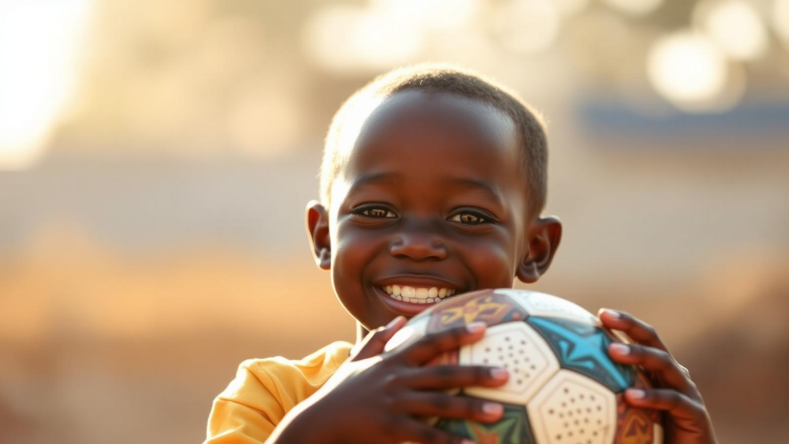 Enfant souriant avec un ballon